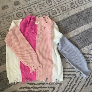 Gorgeous 143 Story colorblock sweater size S NWOT
